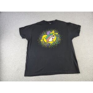 Buc-ees Mardi Gras Black Short Sleeve T-shirt Fun Party Confetti Store Mens XL